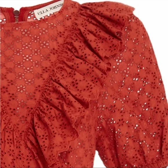 Ula Johnson Bettine Embroidered Ruffle Maxi Dress XS 0 - Picture 2 of 9